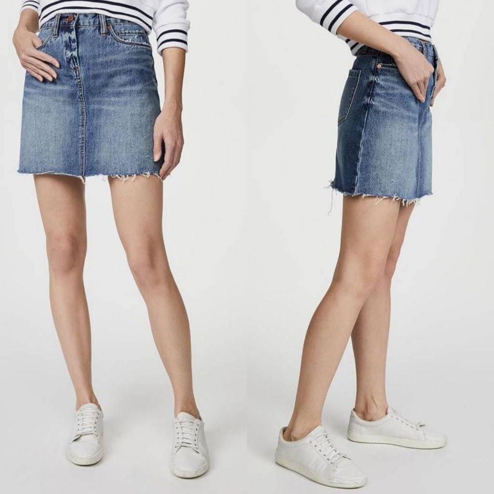 [BLANK NYC] Faithful 90's Y2K Inspired Way Back When Denim Raw Hem Skirt Size 28 - Picture 2 of 11